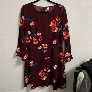 Old Navy Purple Floral Bell Sleeve Dress
